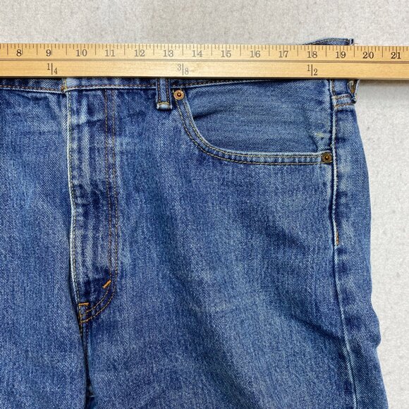 Levis 505 Jeans Mens 38 Blue Denim Straight Leg Medium Washed - Picture 5 of 11